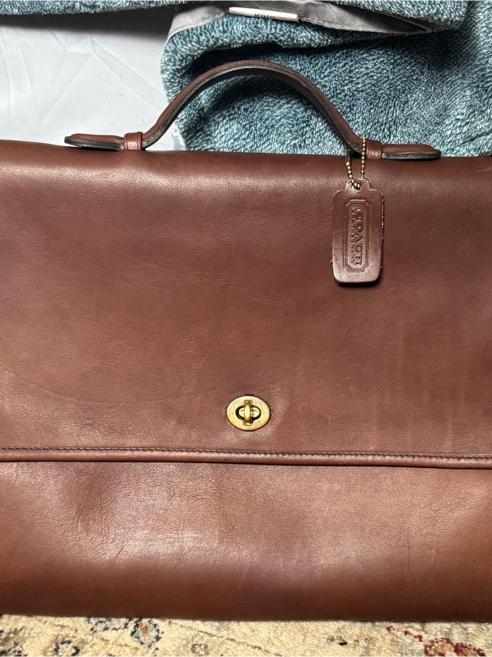 Vintage Coach Metropolitan Brief Bag 1990 Leather Brown Mahogany Laptop Bag Rare - Picture 3 of 5